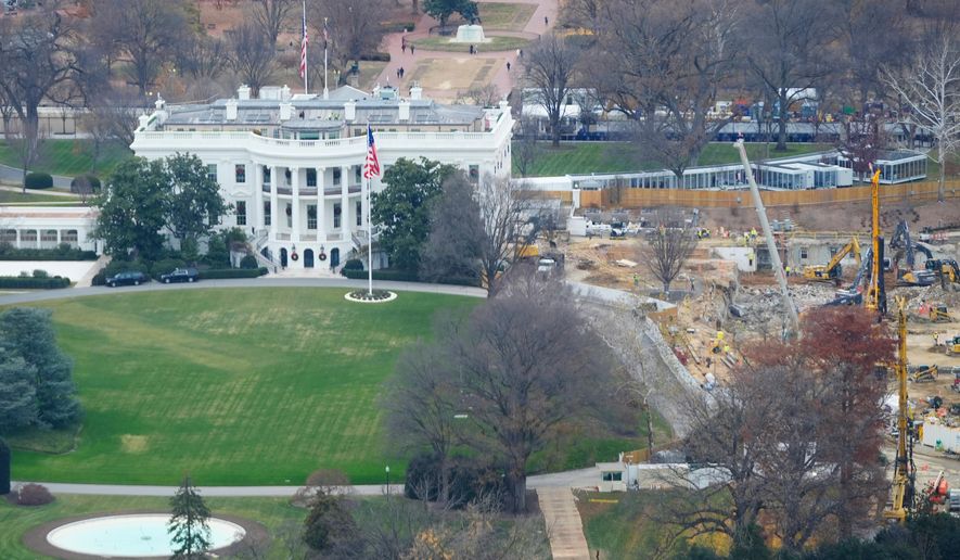 Work continues on the contruction of the ballroom at the White House, Tuesday, Dec., 9, 2025, in Washington, where the East Wing once stood. (AP Photo/Pablo Martinez Monsivais)