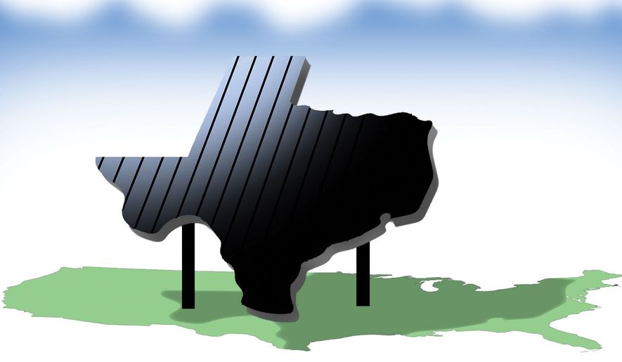 American solar energy technology manufacturing in Texas illustration by Alexander Hunter/The Washington Times