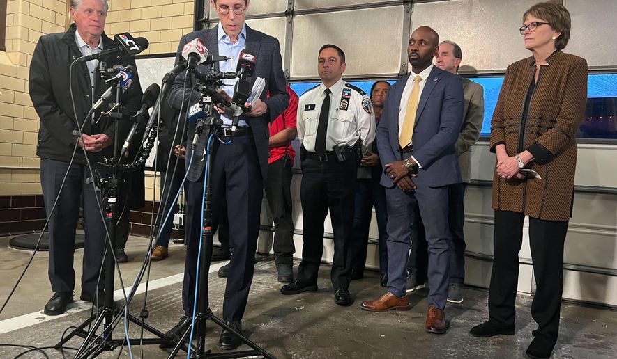 Mayor Brett Smiley speaks to reporters during a Brown University news conference, in Providence, R. I., Sunday, Dec. 14, 2025. (AP Photo/Kimberlee Kruesi)