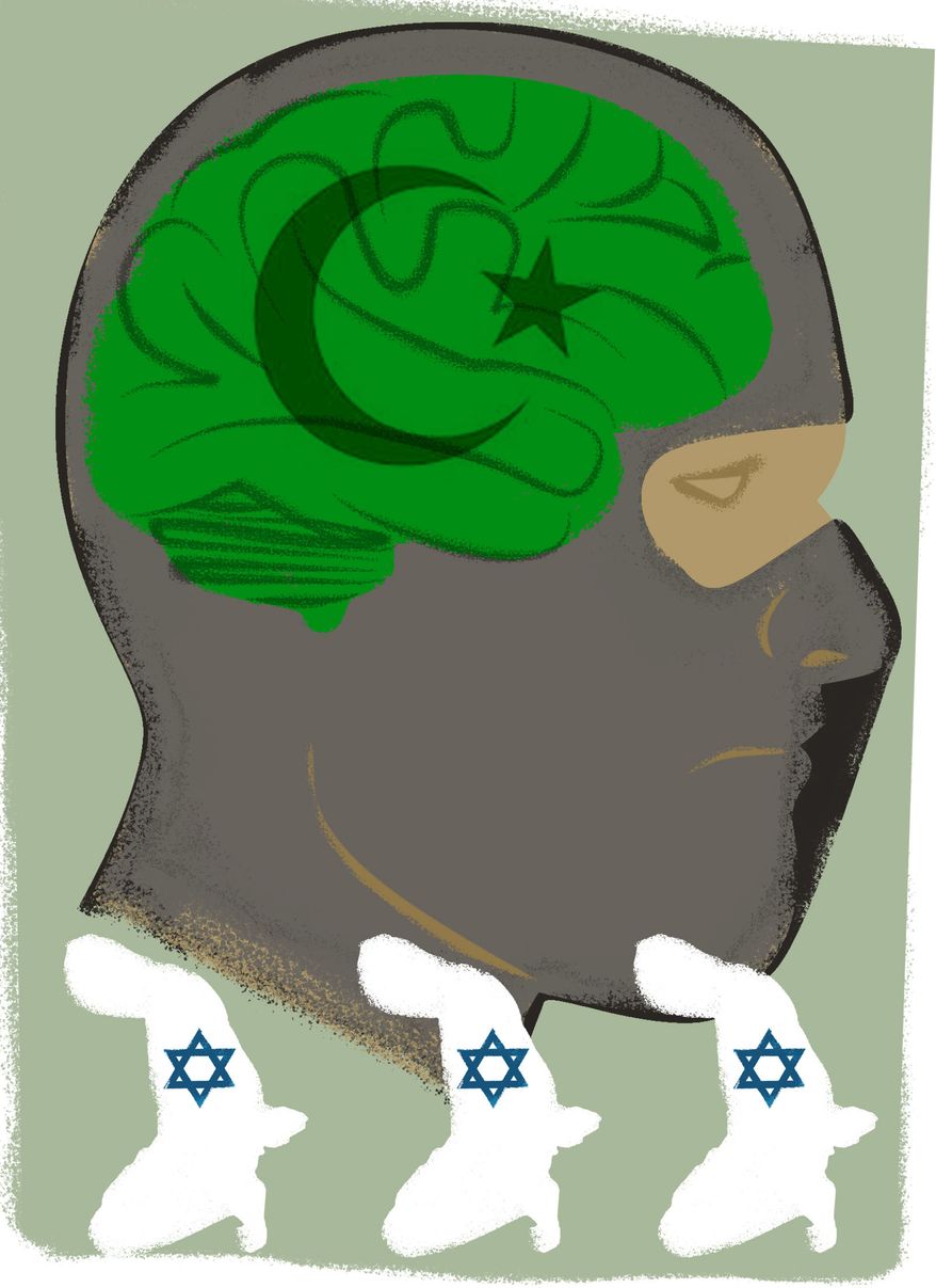 Radical Islamists terrorists and antisemitism illustration by Linas Garsys / The Washington Times