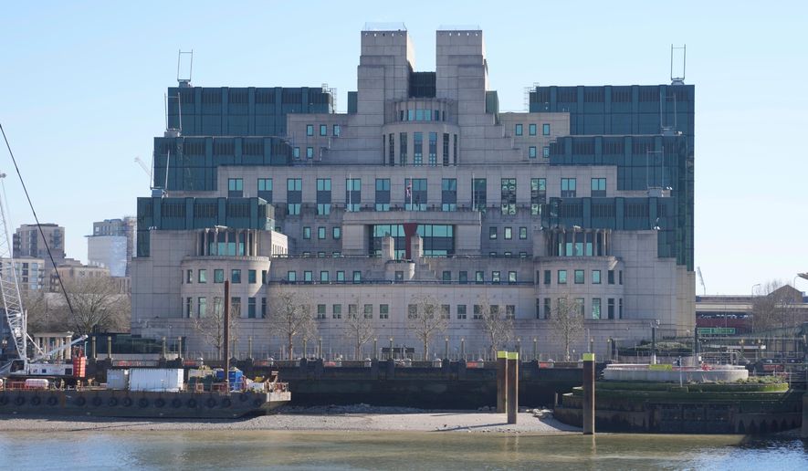 A general view of the headquarters of the Secret Intelligence Service, MI6, in London, March 18, 2025. (AP Photo/Kin Cheung, File)