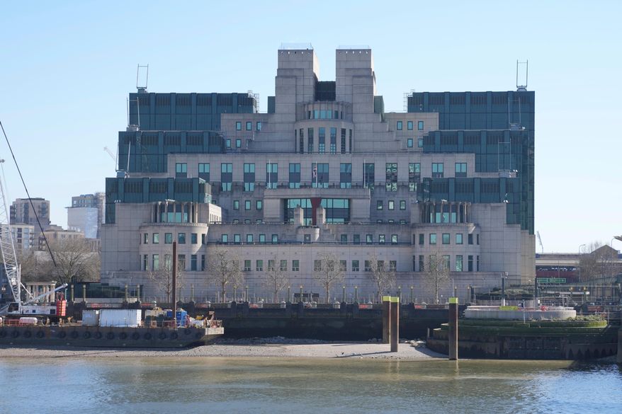 A general view of the headquarters of the Secret Intelligence Service, MI6, in London, March 18, 2025. (AP Photo/Kin Cheung, File)