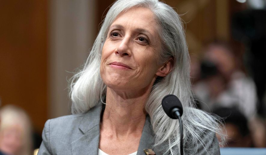 FILE - Former Centers for Disease Control and Prevention Director Susan Monarez testifies before the Senate Committee on Health, Education, Labor, and Pensions hearing on Capitol Hill, in Washington, Sept. 17, 2025. (AP Photo/Jose Luis Magana, File)