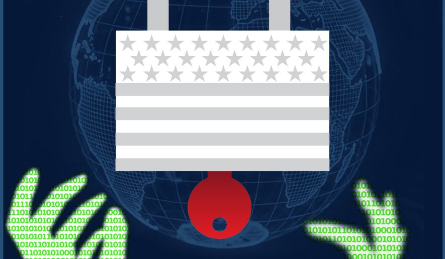 The United States of America preventing foreign cyber sabotage illustration by Linas Garsys / The Washington Times