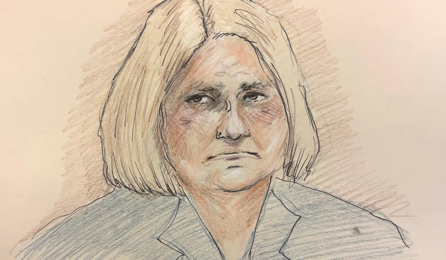 This courtroom sketch depicts Milwaukee County Circuit Judge Hannah Dugan in court, Tuesday, Dec. 16, 2025 in Milwaukee, Wis. (Adela Tesnow via AP)