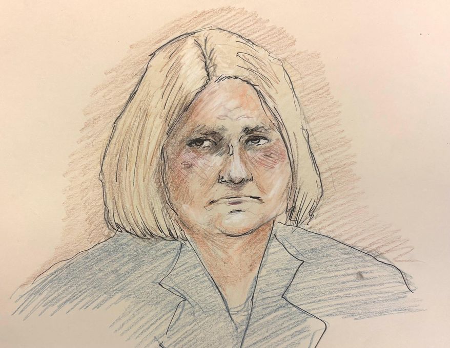 This courtroom sketch depicts Milwaukee County Circuit Judge Hannah Dugan in court, Tuesday, Dec. 16, 2025 in Milwaukee, Wis. (Adela Tesnow via AP)
