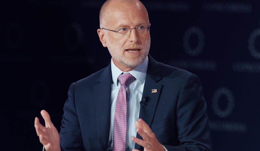 Federal Communications Commission chairman Brendan Carr speaks during the Concordia Annual Summit in New York, Sept. 22, 2025. (AP Photo/Andres Kudacki, File)