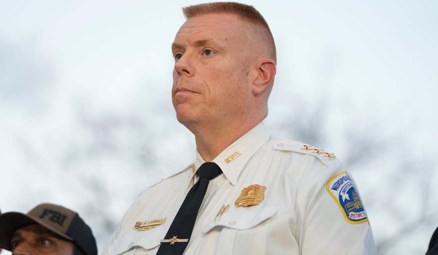 Executive Assistant Chief, Metropolitan Police Department Jeffery Carroll attends a press conference following the shooting of two National Guard soldiers near the White House Wednesday, Nov. 26, 2025, in Washington. (AP Photo/Mark Schiefelbein)