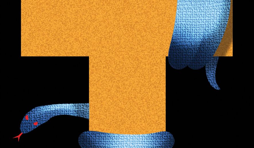 The snakes within the Trump administration illustration by Alexander Hunter/The Washington Times