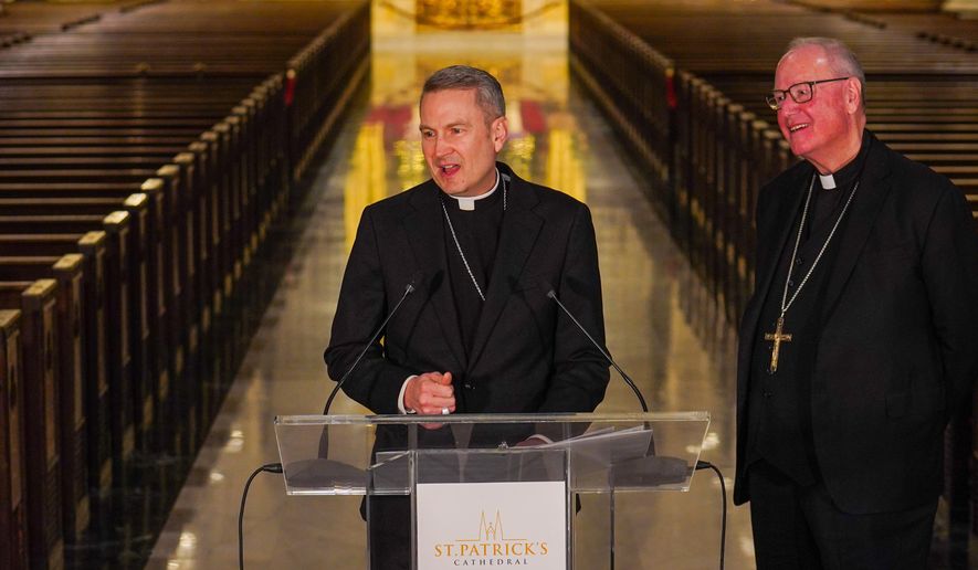 Bishop Ronald Hicks speaks during a news conference, Thursday, Dec.18, 2025 in New York. (AP Photo/Ryan Murphy)