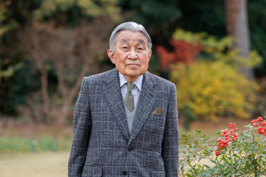In this Dec. 8, 2025, photo released by Japan's Imperial Household Agency, Emperor Emeritus Akihito poses for a photo at the Imperial Palace in Tokyo, marking his 92nd birthday on Dec. 23. (Imperial Household Agency of Japan via AP)