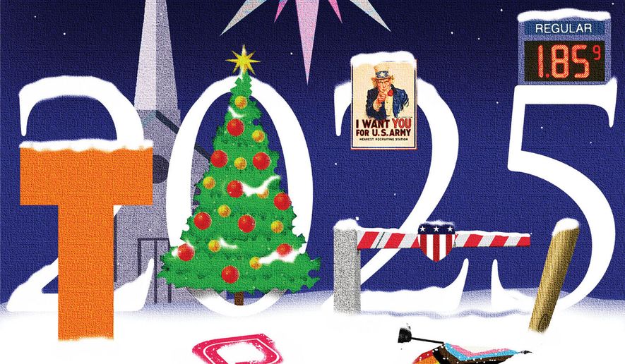 Twelve good things that happened in 2025 illustration by Alexander Hunter/The Washington Times