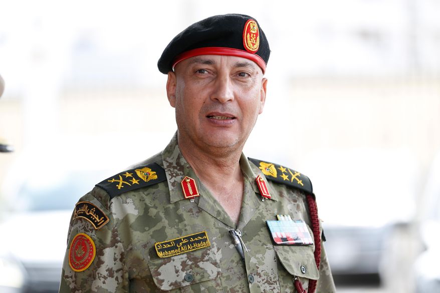 Libya's army chief of staff Gen. Muhammad Ali Ahmad al-Haddad poses for a photo in Tripoli, Libya, Oct. 3, 2022. (AP Photo/Yousef Murad, File)