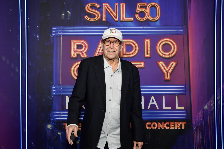 FILE - Chevy Chase attends the SNL50: The Homecoming Concert at Radio City Music Hall on Friday, Feb. 14, 2025, in New York. (Photo by Evan Agostini/Invision/AP, File )