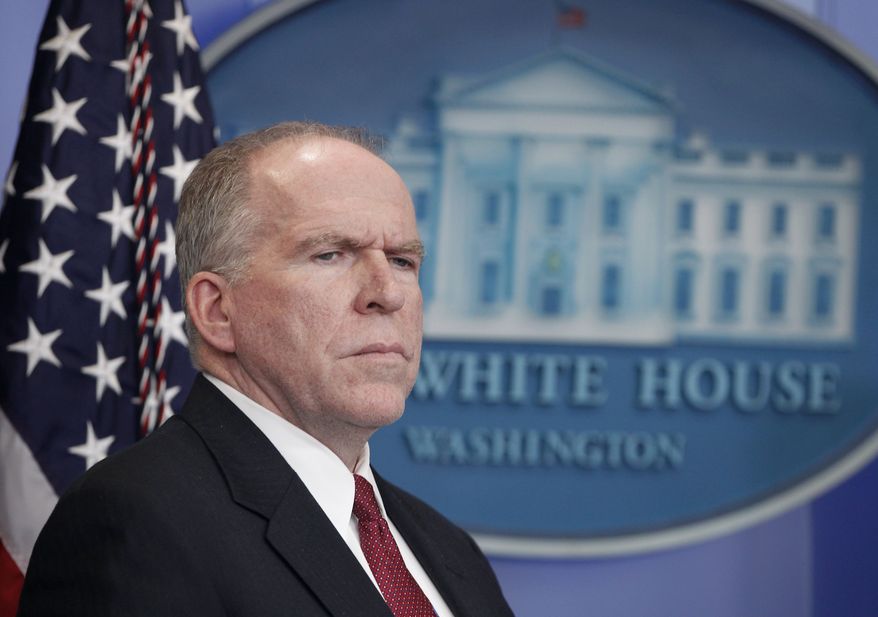John Brennan briefs reporters in the James Brady Press Briefing Room at the White House in Washington, Friday, Oct. 29, 2010, after President Barack Obama made a statement about the suspicious packages found on U.S. bound planes. (AP Photo/Charles Dharapak)