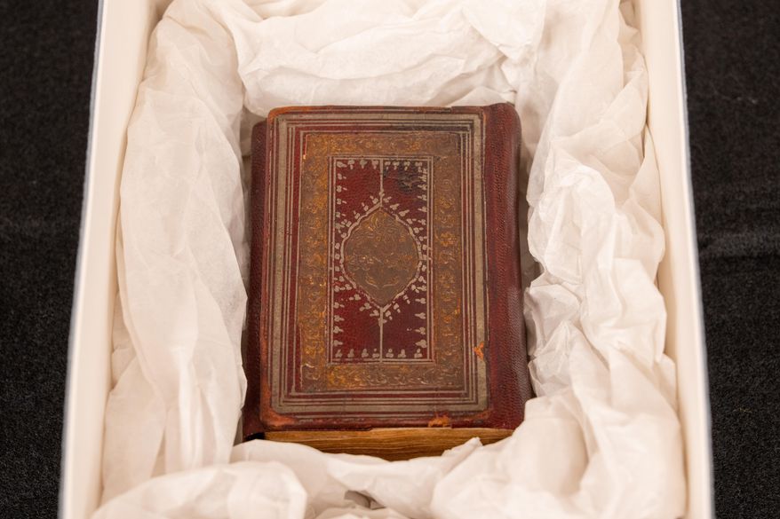 This photo provided by The New York Public Library shows the Schomburg Quran on Dec. 16, 2025 in New York. (Jonathan Blanc/The New York Public Library via AP)