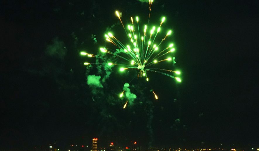 Fireworks burst over the capital Nicosia during the New Year's celebrations in the eastern Mediterranean island of Cyprus, early Thursday, Jan. 1, 2026. (AP Photo/Petros Karadjias)