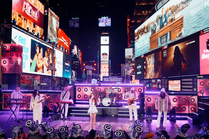 Maren Morris performs during the Times Square New Year's Eve celebration on Wednesday, Dec. 31, 2025, in New York. (Photo by Charles Sykes/Invision/AP)