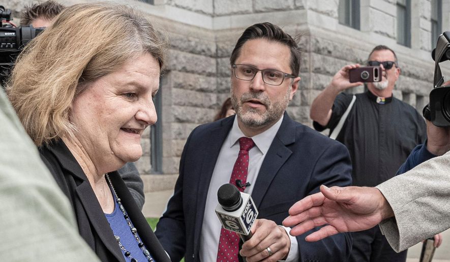 Milwaukee County Circuit Judge Hannah Dugan leaves the federal courthouse after a hearing Thursday, May 15, 2025, in Milwaukee. (AP Photo/Andy Manis, File)