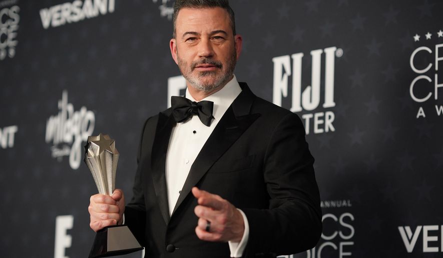Jimmy Kimmel, winner of the award for best talk show for "Jimmy Kimmel Live!," poses in the press room during the 31st Annual Critics Choice Awards on Sunday, Jan. 4, 2026, at The Barker Hanger in Santa Monica, Calif. (Photo by Jordan Strauss/Invision/AP)
