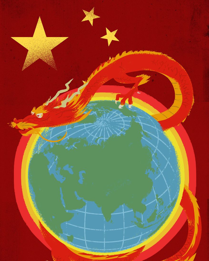 China's global influence and expansion illustration by Linas Garsys / The Washington Times