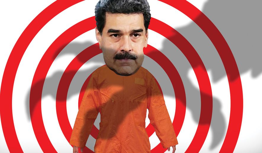 Venezuela President Nicolas Maduro captured and arrested illustration by Alexander Hunter/The Washington Times