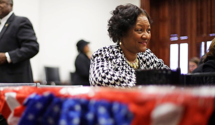 Georgia Rep. Karen Bennett, D-Stone Mountain, files for reelection, March 3, 2014, in Atlanta. (AP Photo/David Goldman, File)