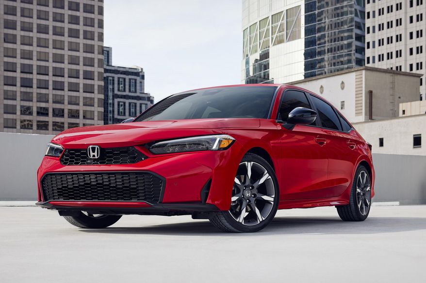 This photo provided by Honda shows the 2026 Civic sedan, an affordable and highly rated compact car. (Courtesy of American Honda Motor Co. via AP)