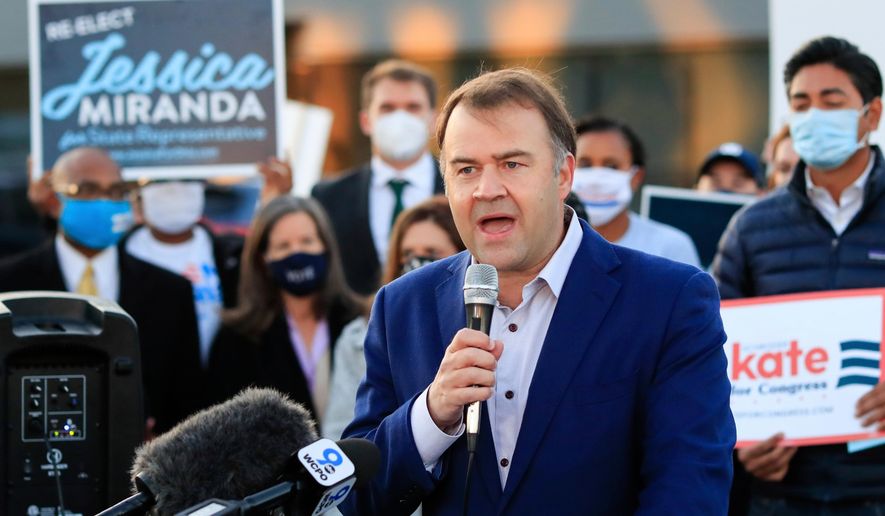 FILE—David Pepper, the chairman of the Ohio Democratic Party, speaks at the Hamilton County Board of Elections on Tuesday, Oct. 6, 2020. (AP Photo/Aaron Doster, File)