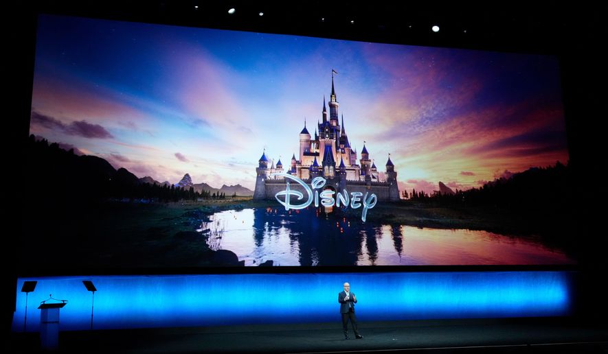 FILE - Alan Bergman, co-chairman of Disney Entertainment, addresses the audience during the Walt Disney Studios presentation at CinemaCon 2024, April 11, 2024, at Caesars Palace in Las Vegas. (AP Photo/Chris Pizzello, File)
