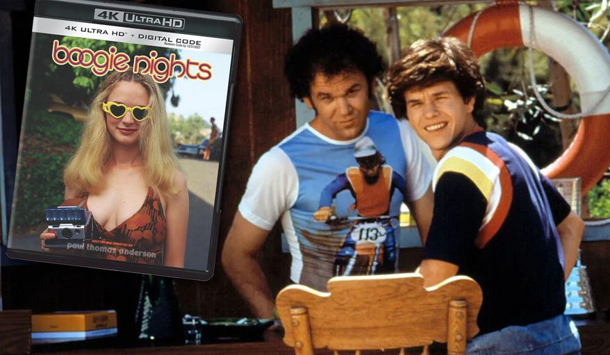 John C. Reilly as Reed Rothchild and Mark Wahlberg as Dirk Diggler in "Boogie Nights," now available in the 4K disc format from Warner Bros. Home Entertainment.