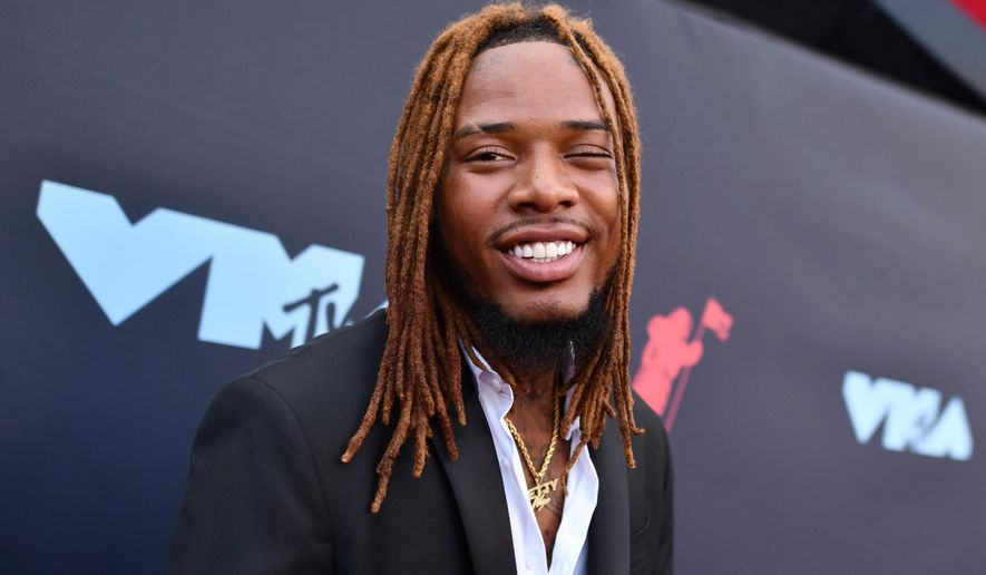 FILE - Fetty Wap arrives at the MTV Video Music Awards at the Prudential Center on Aug. 26, 2019, in Newark, N.J. (Photo by Charles Sykes/Invision/AP, File)