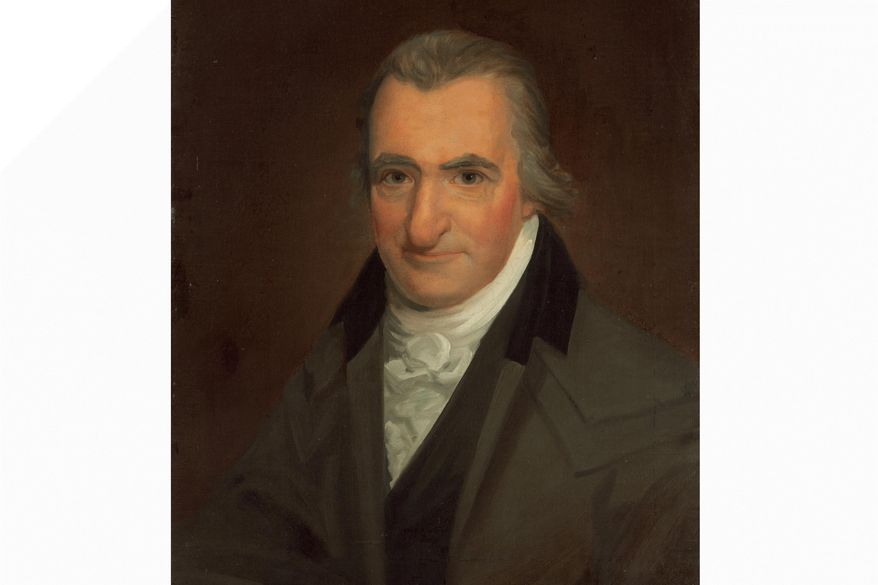 This image provided by the National Gallery of Art shows a painted portrait of American founding-father Thomas Paine by John Wesley Jarvis. (National Gallery of Art via AP)(National Gallery of Art via AP)