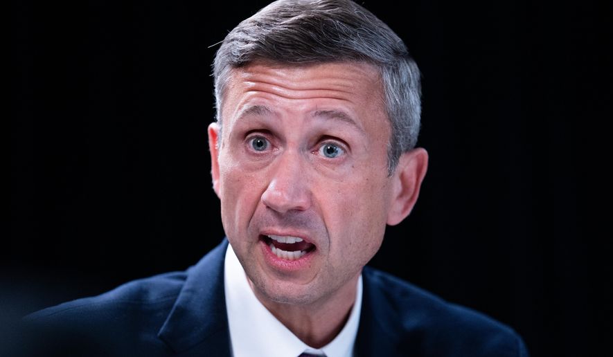 Democratic National Committee Chair Ken Martin speaks during an interview with The Associated Press at DNC headquarters in Washington on Monday, Jan. 12, 2026. (AP Photo/Allison Robbert) **FILE**