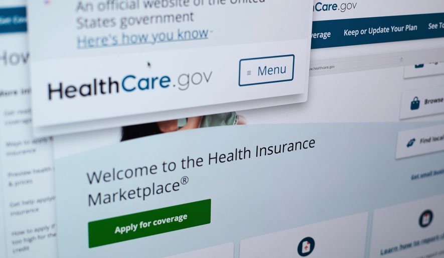Pages from the U.S. Affordable Care Act health insurance website healthcare.gov are seen on a computer screen in New York, Aug. 19, 2025. (AP Photo/Patrick Sison, File)