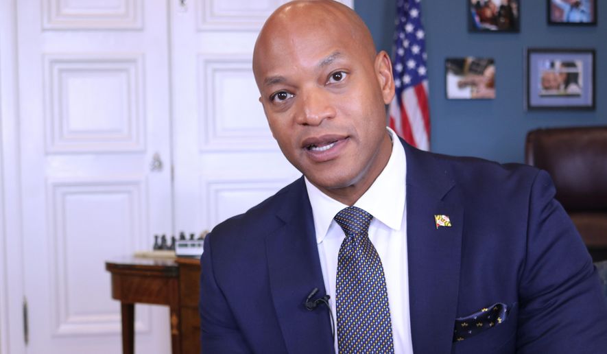 Maryland Gov. Wes Moore speaks during an interview in his office in Annapolis, Md., on the first day of the state's annual legislative session on Wednesday, Jan. 14, 2026. (AP Photo/Brian Witte) ** FILE **