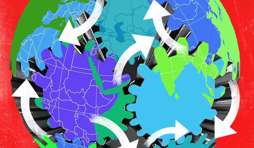 Shifting foreign policy and alliances in Eurasia illustration by Linas Garsys / The Washington Times