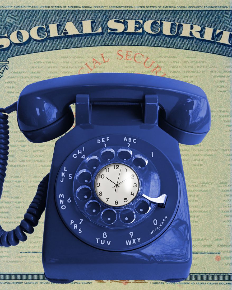 Calling the Social Security Administration illustration by Linas Garsys / The Washington Times