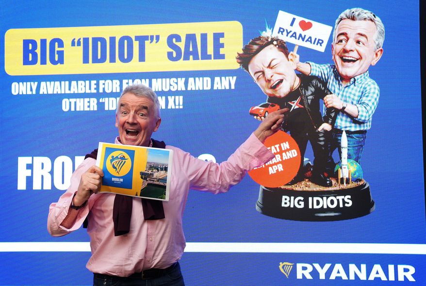 Ryanair Group CEO Michael O'Leary poses during a press conference in Dublin, Ireland, Wednesday, Jan. 21, 2026. (Brian Lawless/PA via AP)