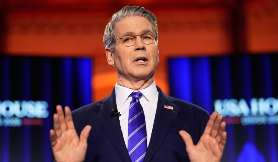 U.S. Treasury Secretary Scott Bessent speaks during the Annual Meeting of the World Economic Forum in Davos, Switzerland, Wednesday, Jan. 21, 2026. (AP Photo/Markus Schreiber) ** FILE **
