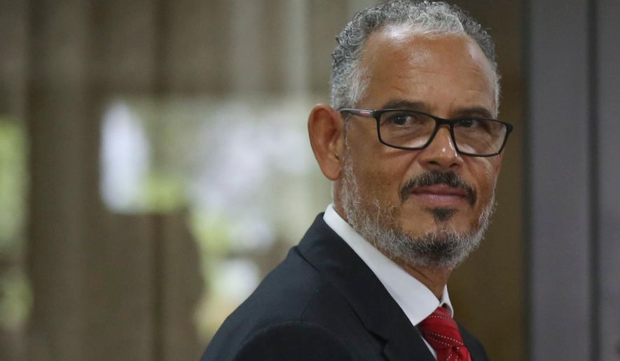 FILE - Haiti's Prime Minister Alix Didier Fils-Aimé attend the inauguration of the nation's new cabinet, in Port-au-Prince, Haiti, Nov. 16, 2024. (AP Photo/Odelyn Joseph, File)