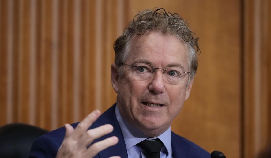 Sen. Rand Paul, R-Ky., speaks as Secretary of State Marco Rubio appears before the Senate Foreign Relations Committee, at the Capitol in Washington, Wednesday, Jan. 28, 2026. (AP Photo/J. Scott Applewhite) ** FILE **