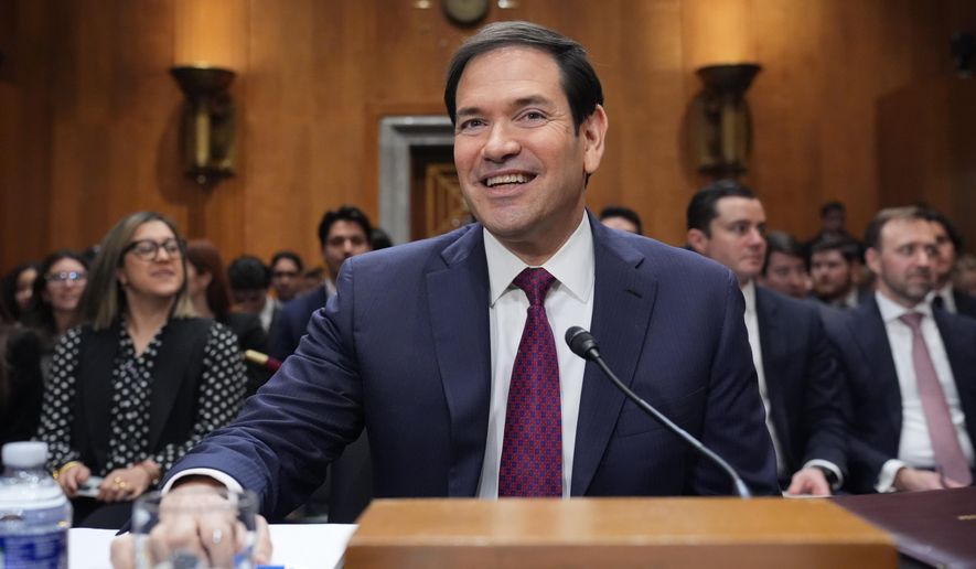 Secretary of State Marco Rubio appears before the Senate Foreign Relations Committee to explain President Donald Trump's policy toward Venezuela following the U.S. military raid that ousted then-President Nicolas Maduro, at the Capitol in Washington, Wednesday, Jan. 28, 2026. (AP Photo/J. Scott Applewhite)