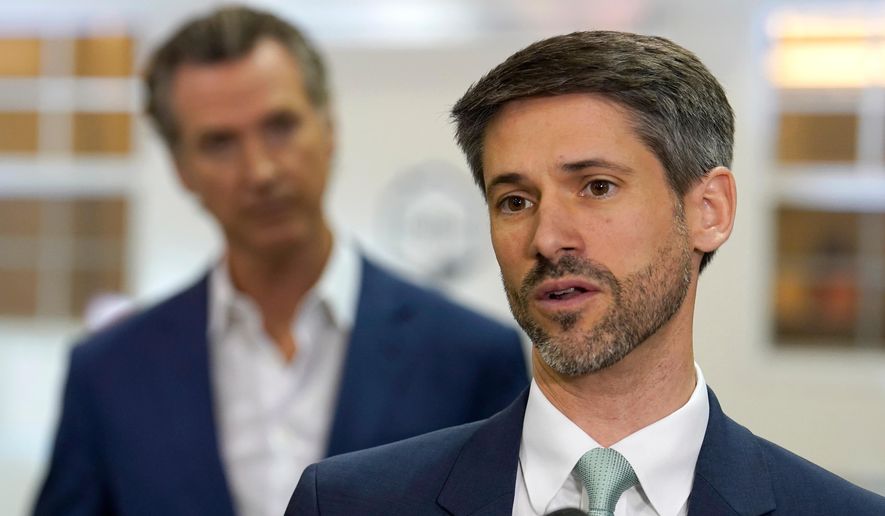 FILE - San Jose Mayor Matt Mahan speaks in Sacramento Calif., March 16, 2023. (AP Photo/Rich Pedroncelli, File)