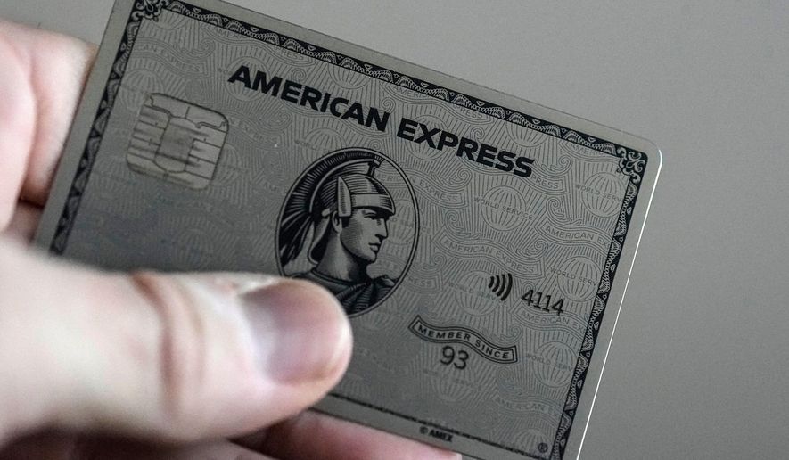 An American Express card is shown, Thursday, Jan. 18, 2024, in Atlanta. (AP Photo/Mike Stewart, File)