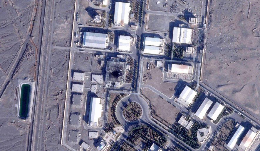 This satellite image from Planet Labs PBC shows the rubble of the Pilot Fuel Enrichment Plant at Iran's Natanz nuclear enrichment site on Dec. 3, 2025. (Planet Labs PBC via AP)