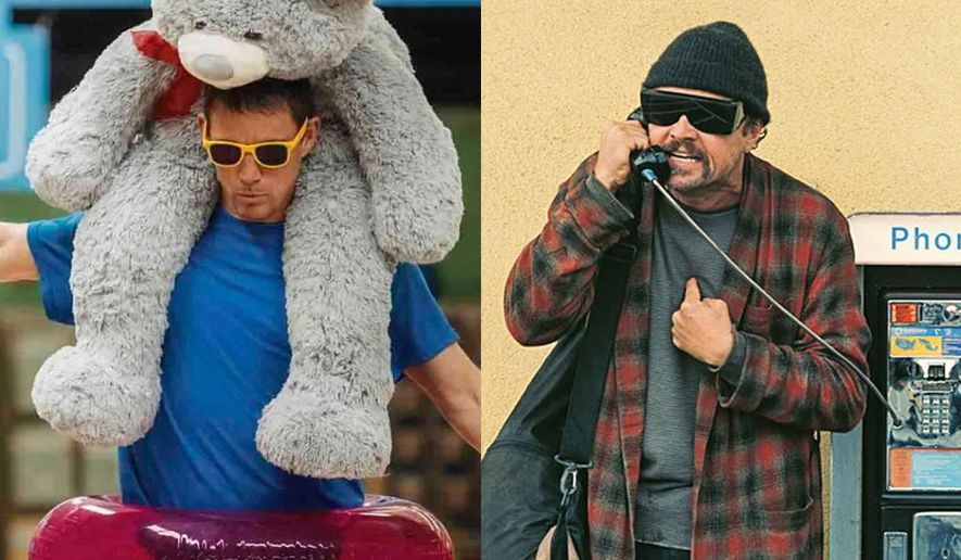 Channing Tatum as criminal Jeffrey Manchester in "Roofman" and Leonardo DiCaprio as criminal Pat Calhoun in "One Battle After Another," both now available in the 4K disc format.