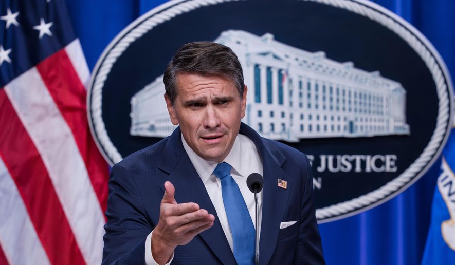 Deputy Attorney General Todd Blanche takes a question from a reporter during a news conference after the Justice Department announced the release of three million pages of documents in the latest Jeffrey Epstein disclosure in Washington, Friday, Jan. 30, 2026. (AP Photo/J. Scott Applewhite)