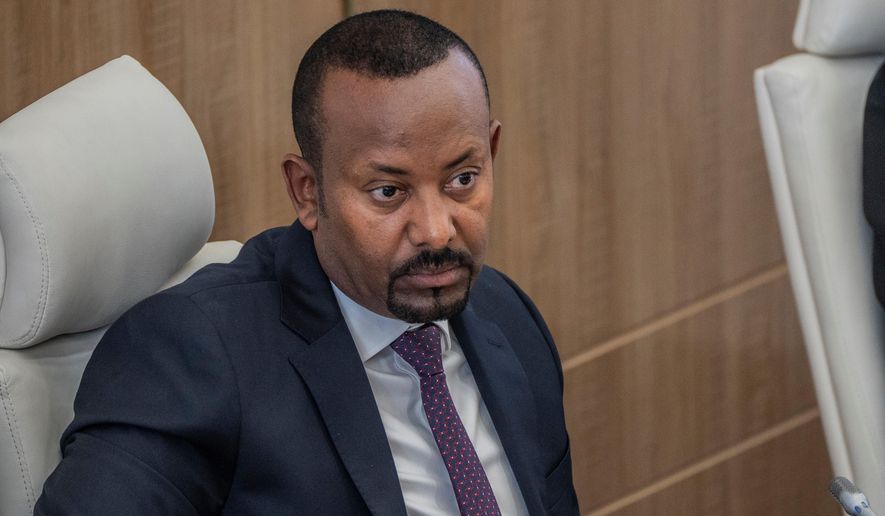Ethiopian Prime Minister Abiy Ahmed looks on during a parliament session in Addis Ababa, Ethiopia, Tuesday, Feb. 3, 2026. (AP Photo/Amanuel Sileshi)