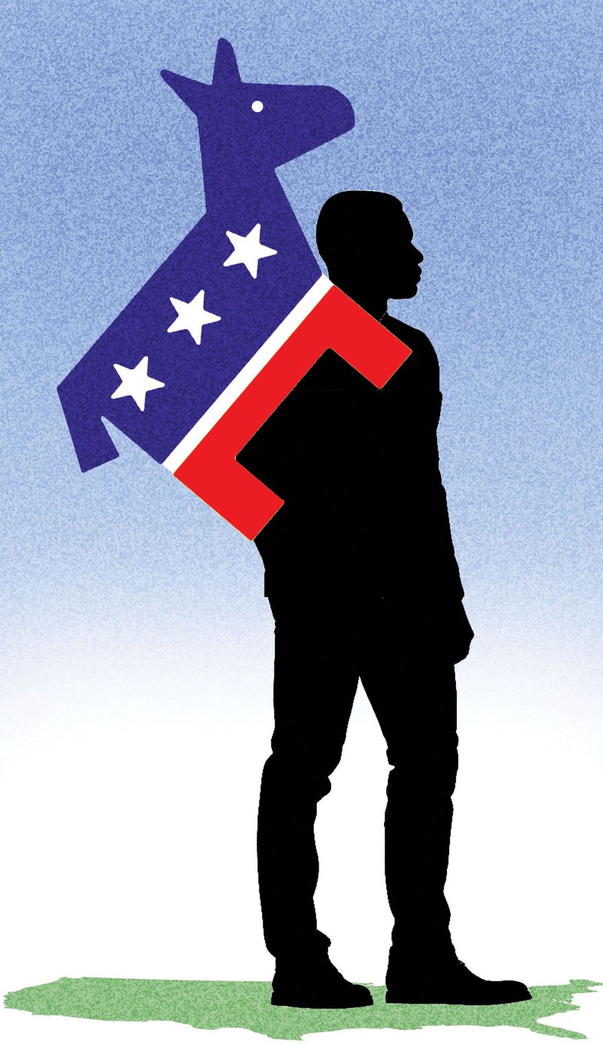 Democrats and Black Americans illustration by Alexander Hunter/The Washington Times